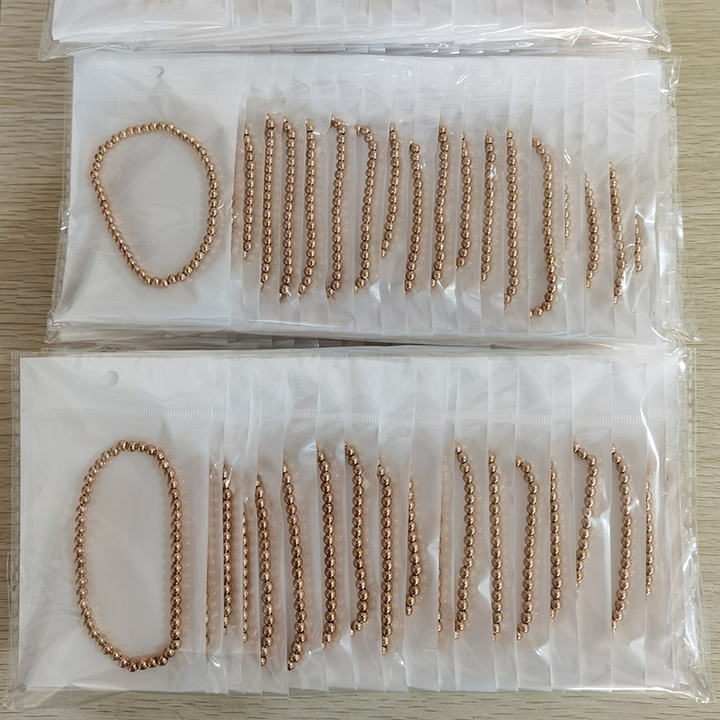 15g Weight Rose Gold Plated Plating Material Bracelets Classification 304 Stainless Steel Chain Material 1 Piece Quantity Holiday, Daily Occasion 304 Stainless Steel Material Solid Color Pattern Women's Gender Beaded Design Casual, Simple Style Style Casual Simple Style Solid Color 304 Stainless Steel Rose Gold Plated Bracelets In Bulk 12
