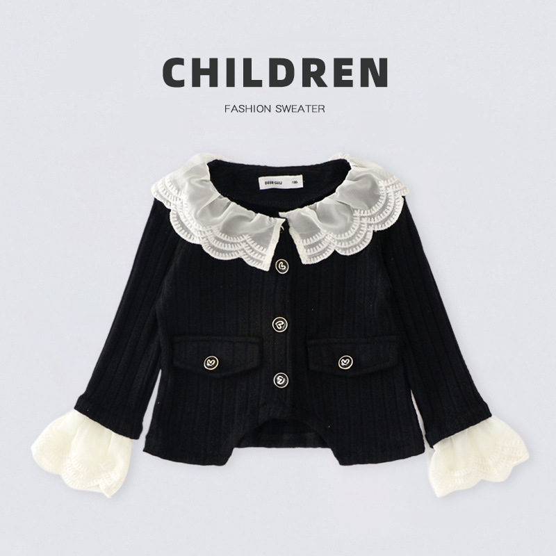 블랙 가디건 탑