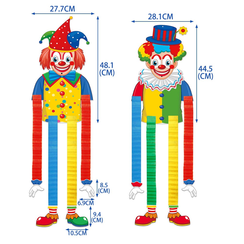 Venta caliente transfronteriza carnaval payaso circo colgante tridimensional carnaval fiesta de cumpleaños colgante telescópico de panal
