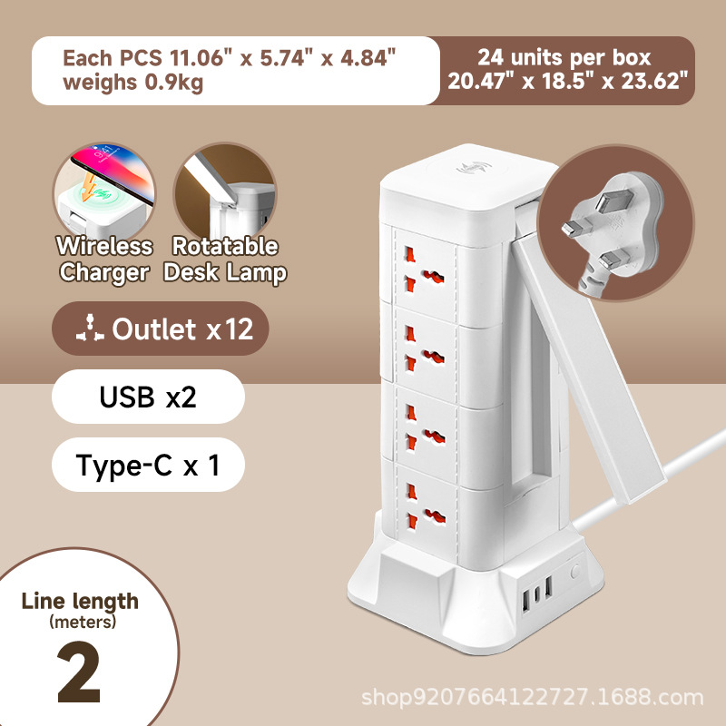 Inglés-2 metros-4 capas/USB/cargador inalámbrico/luz nocturna