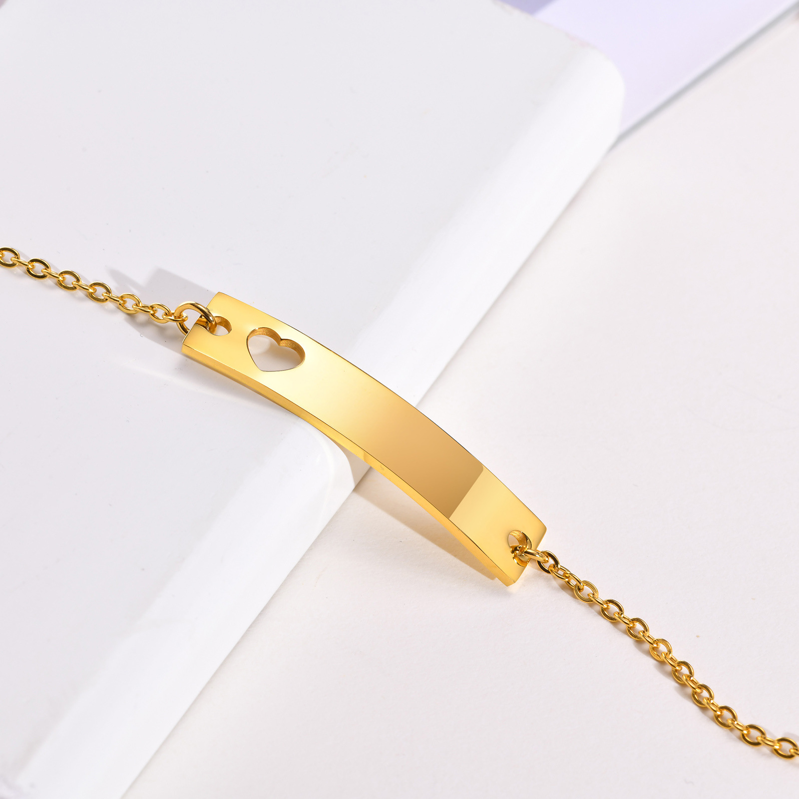 Fashion Heart Shape Stainless Steel Plating Bracelets 1 Piece