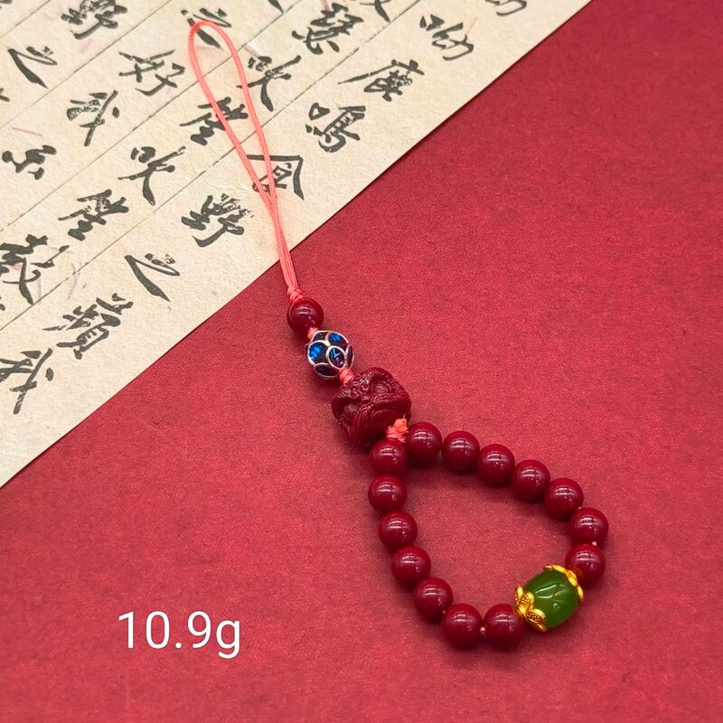 高含量朱砂紫金砂平安扣福袋招财猫莲花佛公手机链钥匙扣批发|undefined