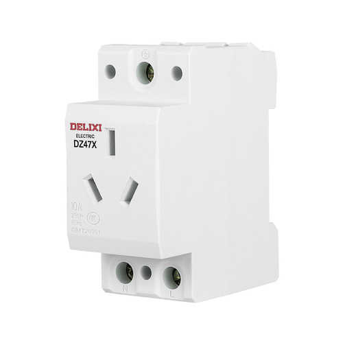Delixi electrical modular socket DZ47X card guide rail 10A16a two-three plug five-hole industrial multi-function AC30