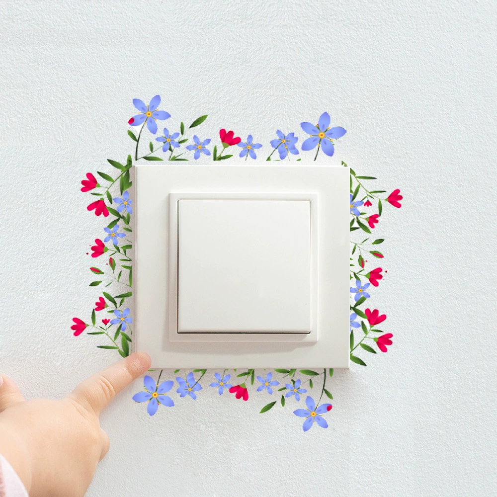Aike DJ1104 трансграничный новый маленький цветочный переключатель наклейки для гостиной спальни стены компоновка самоклеящаяся наклейка