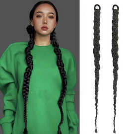 拳击辨马尾假发女辫子扭扭辫马尾皮筋款脏辫假马尾辫子高马尾辫子