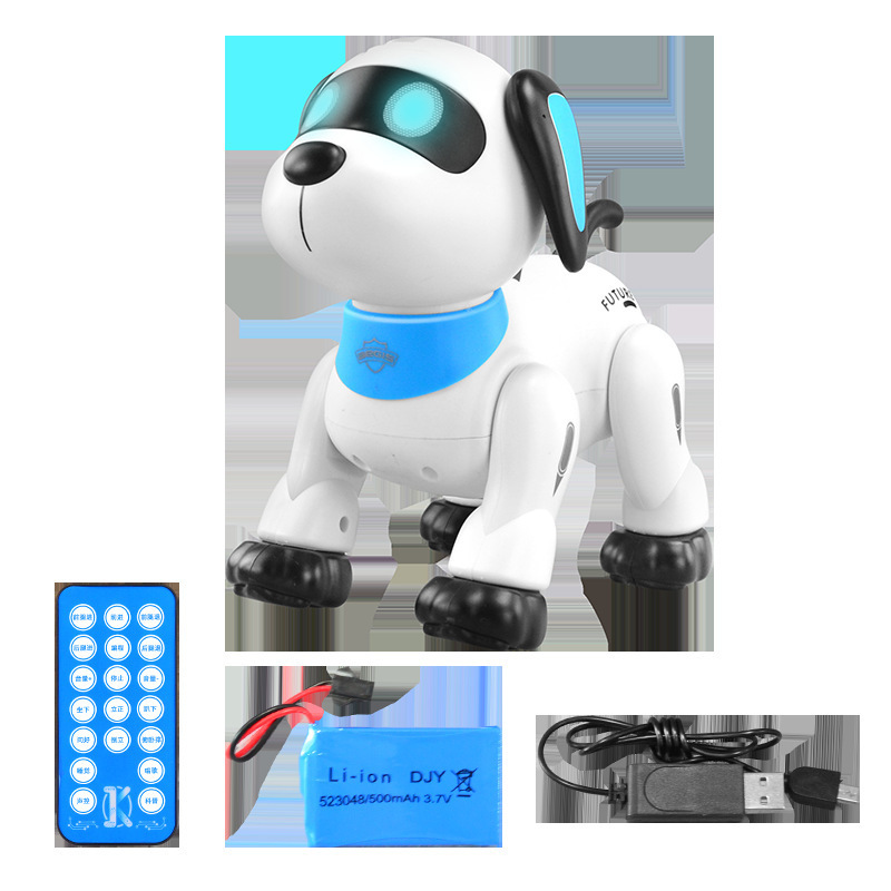 Control de voz inteligente transfronterizo robot perro simulación de trucos llamará a caminar inteligente eléctrica tecnología de control remoto perro mayorista