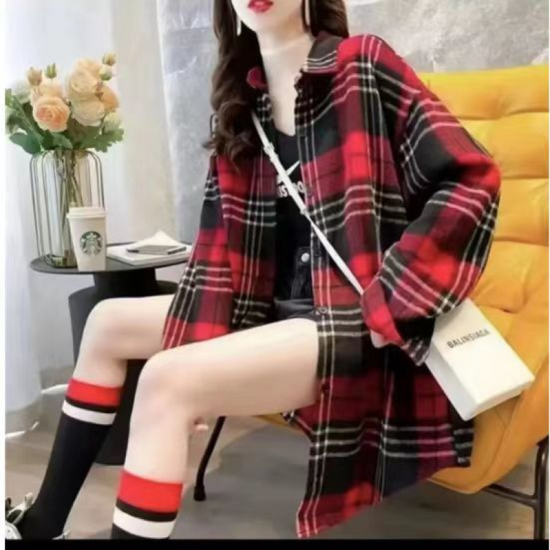 春秋季新款外套格子加绒加厚衬衫外穿厚款保暖长袖宽松休闲衬衣女|undefined
