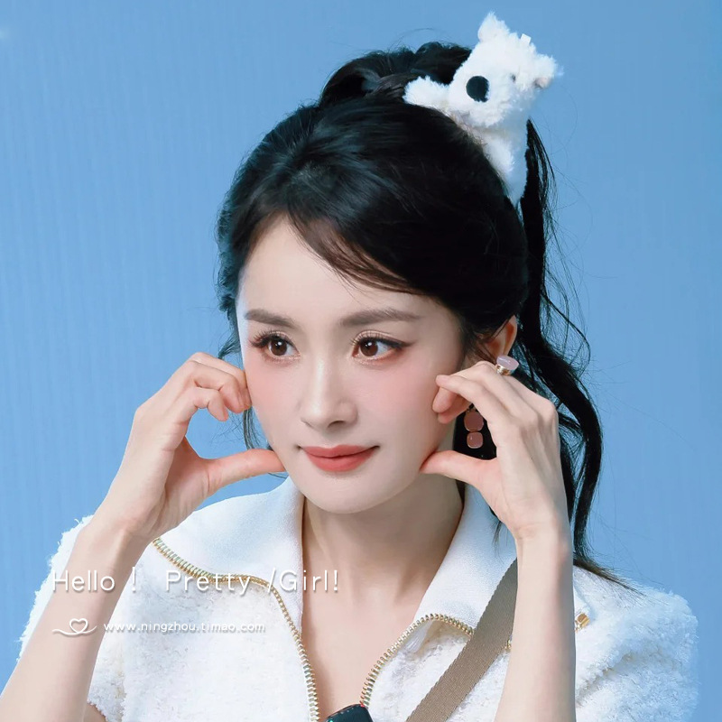 杨幂同款少女感西高地小狗发夹精致可爱扎发鸭嘴夹后脑勺夹子头饰|undefined