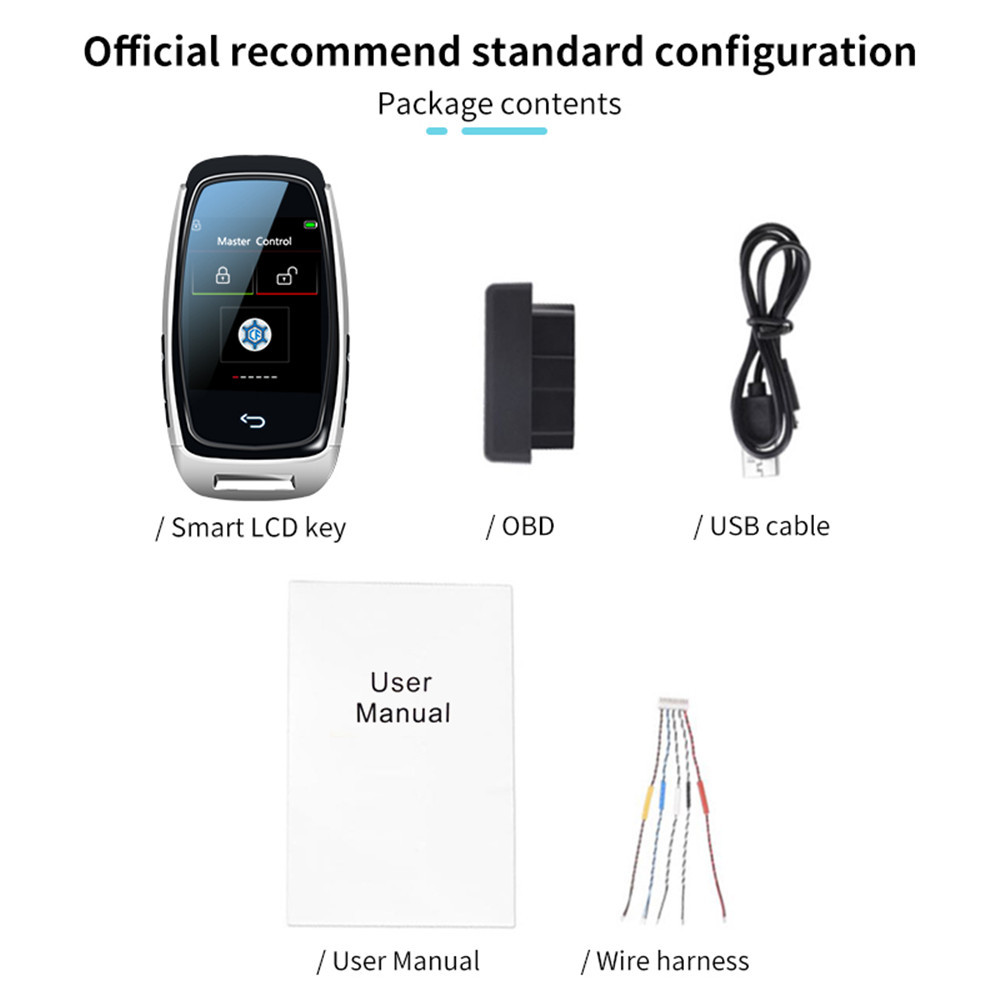 Smart Car Key Upgrade Modification One-Key Start LCD Touch Screen Remote