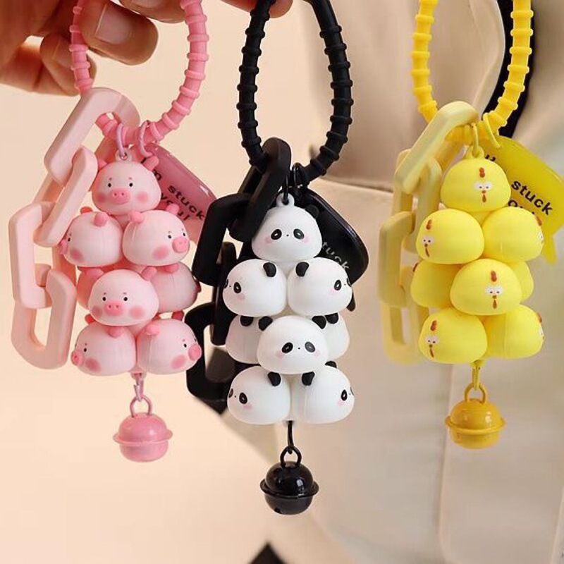 Piggy Tower Pendant Piggy Jenga Tongtian Piggy Tower Panda Keychain Bag Pendant Cartoon Animal Pendant