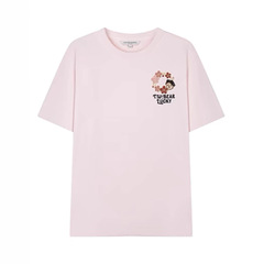 2025春夏新作学院風国風刺繍カジュアルゆるい丸首半袖tシャツ女性TTRW255101H