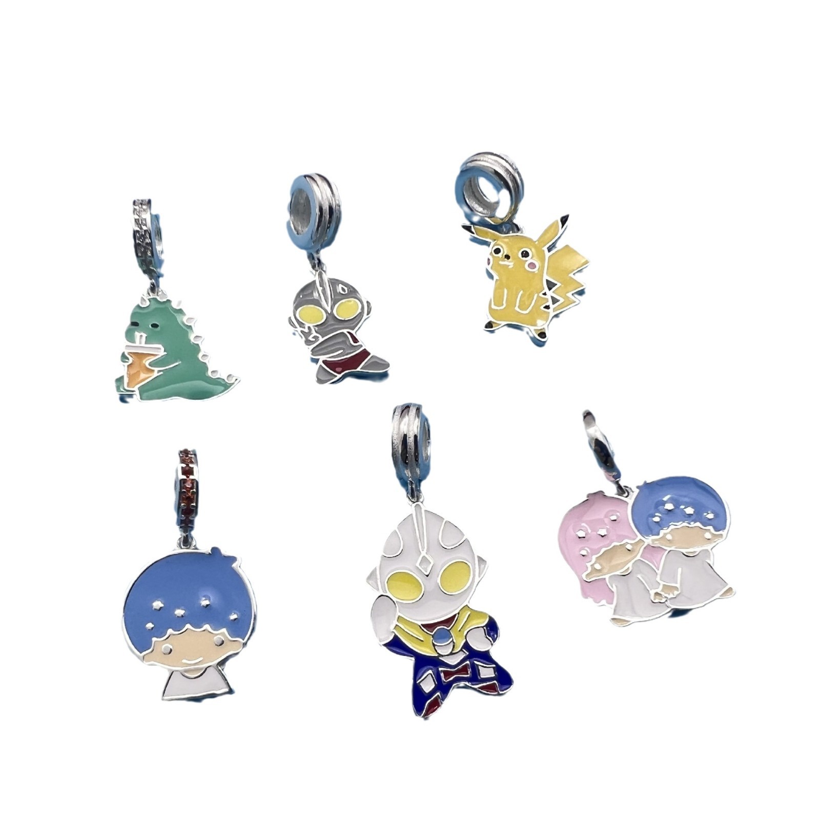 S925 plata epoxi dibujos animados lindo colgante nueva pulsera colgante DIY pulsera accesorios niñas