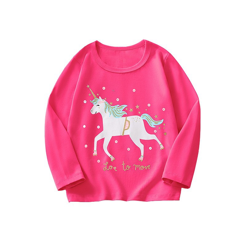 Camisetas de manga larga de estilo europeo y americano para niños y niños pequeños con patrones de dibujos animados, jerseys de cuello redondo y tops para bebés de otoño e invierno.