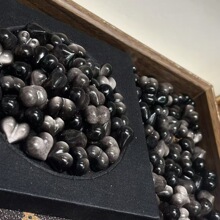 天然银耀石屁桃爱心DIY文玩佛珠饰品配饰手机链手链吊坠包挂项链