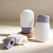 新款椭圆形50ml防晒瓶60mlHDPE护手霜倒立瓶BB霜粉底液素颜霜分装