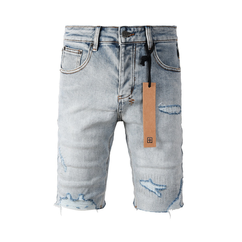 Foreign Trade Cross-Border European and American Trendy Brand Ksubi Shorts Hiphop Street Hip-Hop Ripped Distressed Denim Shorts