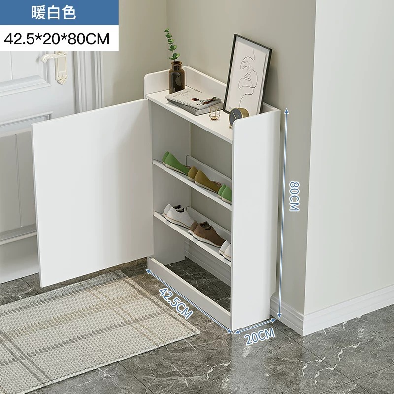 Gabinete de zapatos ultrafino 20cm puerta de la casa de gran capacidad balcón estrecho gabinete simple armario de almacenamiento moderno pequeño estante de zapatos