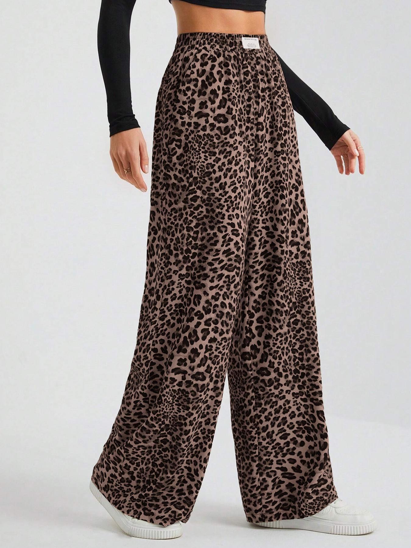 Vida byxor för kvinnor med leopardmönster höst och vinter_voghion.com