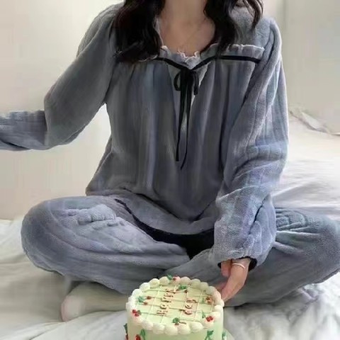 양털 칼라-블루