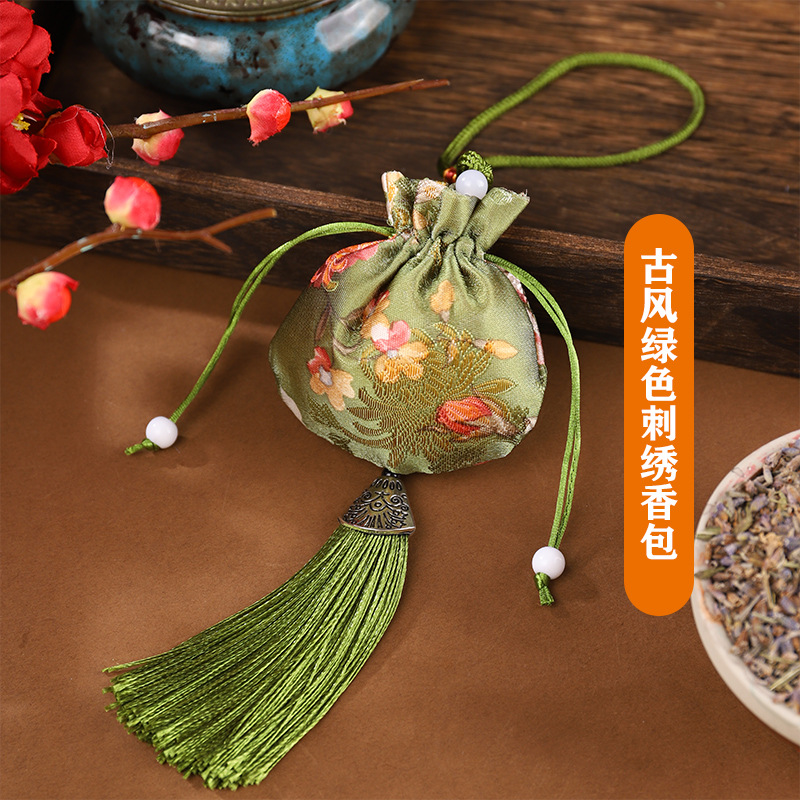 Dragon Boat Festival Bolsita Bolsita Estilo antiguo Bolsita repelente de mosquitos Bolso Bolsa vacía Bolsa de incienso Colgante de coche Colgante de coche