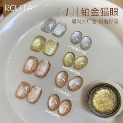 2025新款铂金猫眼甲油胶爆闪套装甲油胶晶石光疗胶罐装美甲店专用