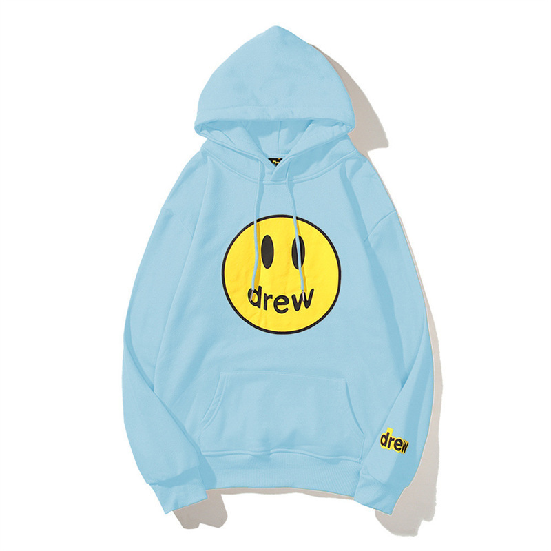 Cross-Border Drew Smiley Face Sweatshirt Polyester Autumn and Winter Heavyweight Sweatshirt Unisex American Style Trendy Loose Fit Drop Shoulder Hoodie Cross-Border Drew Smiley Face Sweatshirt Polyester Autumn and Winter Heavyweight Sweatshirt Unisex American Style Trendy Loose Fit Drop Shoulder Hoodie