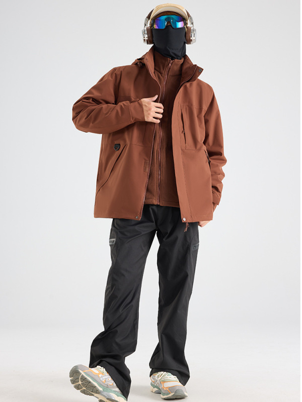 OOTD户外骆陀同款冲锋衣女登山服抓绒内胆防风防水三合一外套潮牌|undefined