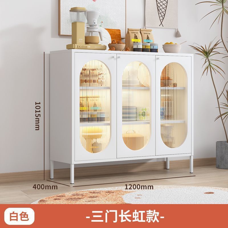 中世スタイルの厚い鉄のクリームスタイルの超薄型サイドボード玄関収納キャビネットリビングルーム食器棚収納鉄靴キャビネット|undefined