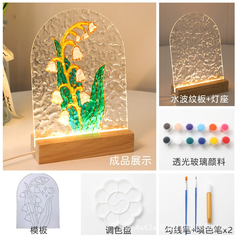 Подсветка ночника из стекла, креативная LED-ночная лампа, моно- или трехцветная, размер 12.5×3.75×16.67 см