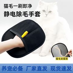 クロスボーダーペット静電気脱毛手袋家庭用ソファ衣類ブラシ双方向粘着手袋ヘアクリーニングブラシ
