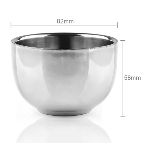 200ml 304 Double Layer Stainless Steel Men's Shaving Cream Foam Soap Bowl Beard Soap Bowl Foaming Bowl Foam Bowl 