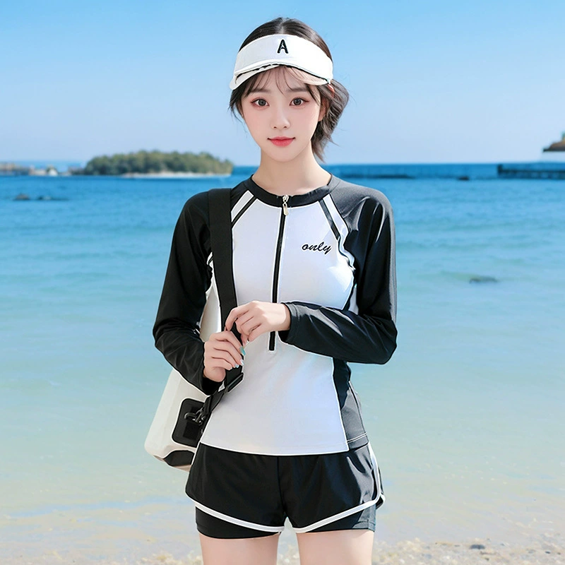 Купальник в спортивном стиле, женский, сплит, студенческий, консервативный, закрывающий живот, утягивающий вид, трусы-боксеры, большой размер, лето, горячая весна, 2021, новый стиль