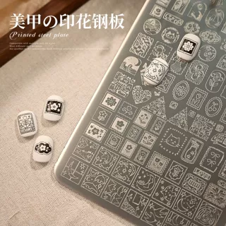 TENSOR甜美TG-038氛围感高级转印卡通美甲印花钢板印章爆款