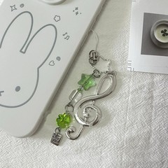 【绿叶和星星】ccd挂绳手作串珠自制少女心ins手机链咕本小众挂件