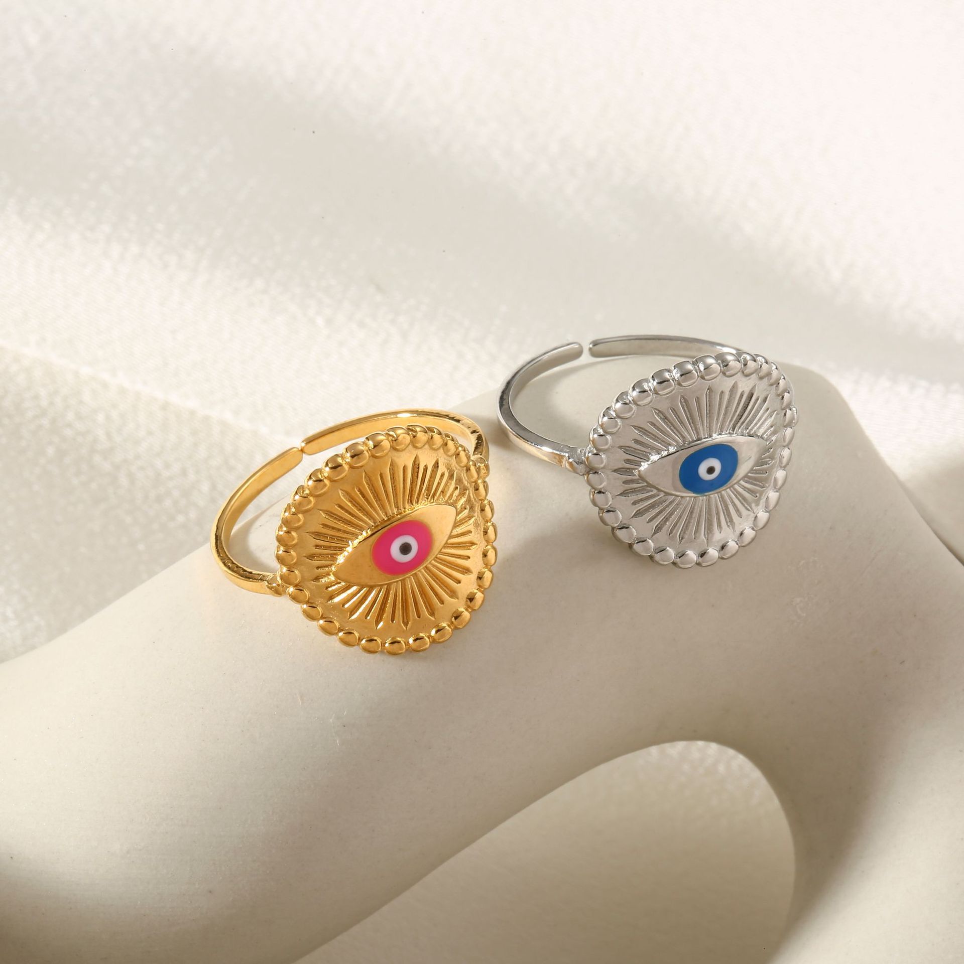 1g Weight 18K Gold Plated Plating Material Open Rings Classification Adjustable Ring Size 1 Piece Quantity Casual, Daily Occasion 316L Stainless Steel Material Geometric Pattern Women's Gender French Style Style Waterproof Non Tarnish, Surgical Steel, Enamel, Plating Craft Gold, Silver Color 1 Piece Geometric 18K Gold Plated 316L Stainless Steel  Gold Silver French Style Open Rings For Women's 28