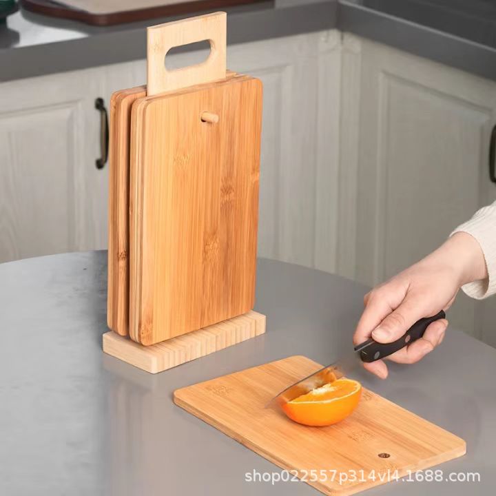 竹制可挂式菜板家用厨房双面可用切菜板矩形竹木水果点心托盘