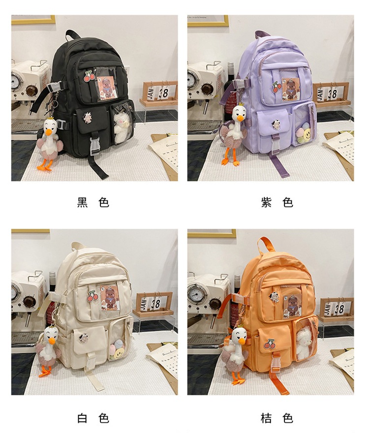 Korean Transparent Colorful Cartoon High School Backpack Wholesale Nihaojewelry display picture 15