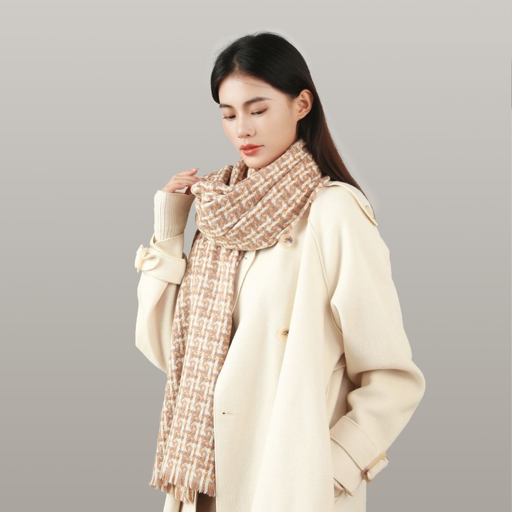 Versatile casual alla moda per le donne, versione coreana autunno inverno, sensazione di alta qualità, griglia Thousand Bird semplice e_voghion.com