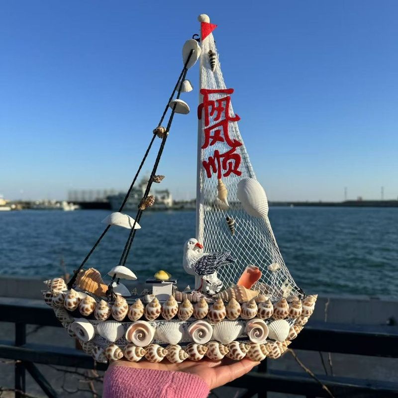 贝壳船地中海帆船模型摆件一帆风顺礼物特色工艺品旅游纪念|undefined