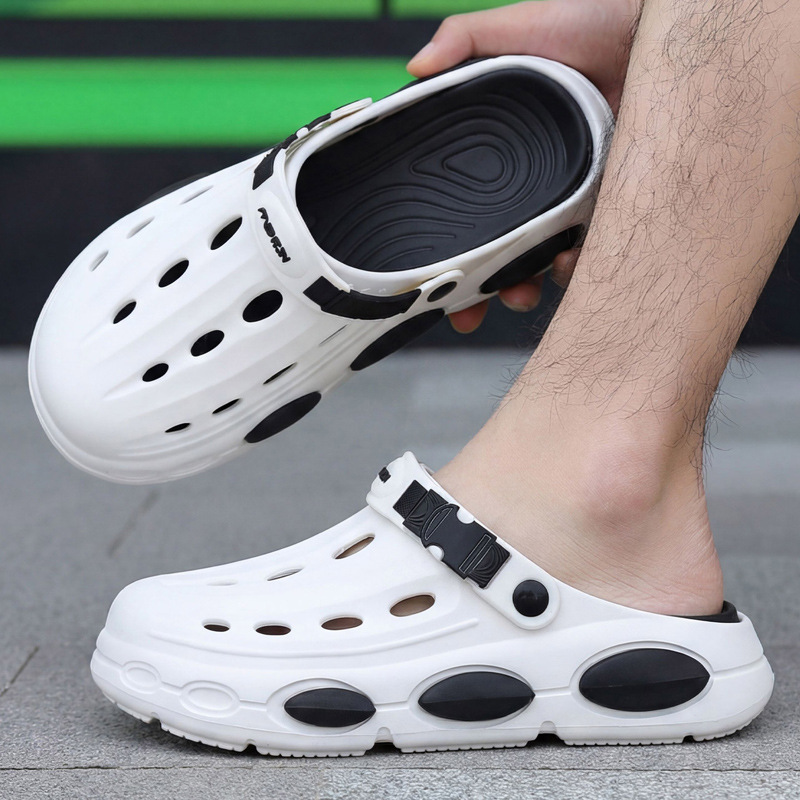 2026 Spring/Summer Breathable Comfortable Color-Block Trendy Fashion Casual Everyday Versatile Top Quality Men's Clogs_voghion.com