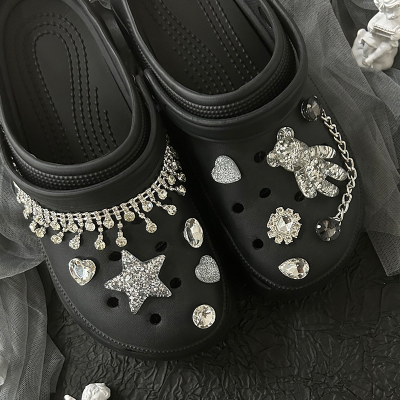 60g Weight Slippers Suitable For Shoe Type Star Bear Heart Shape Shoe Accessories Alloy Slippers Summer Shoe Buckle