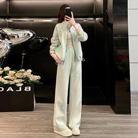 高级感立领拉链休闲运动套装女春秋冬洋气时尚气质减龄卫衣两件套