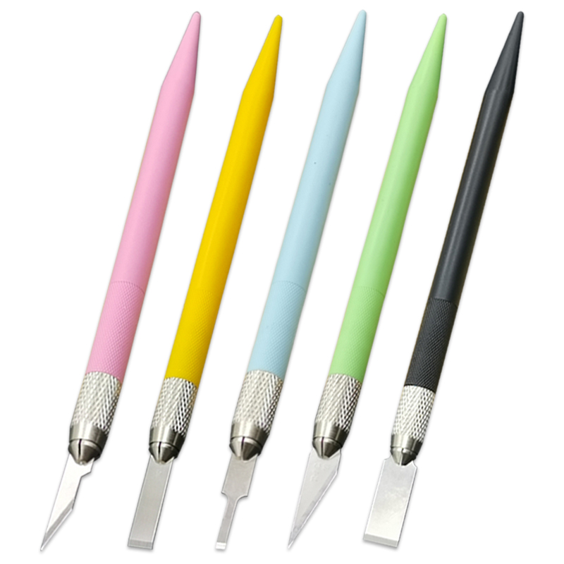 Cuchillo de lápiz tallado reparación de teléfonos móviles 4 cuchilla de eliminación de pegamento de cabeza plana cortar papel tienda de mano de niña pequeña plegable expreso