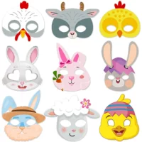 Пасхальная тема Resurrection Paper Mask бумажная маска cartoon животные кролик цыплёнок овца праздник украшение маска оптом