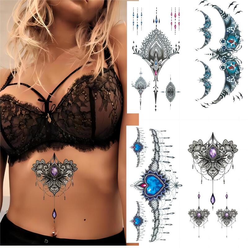 Small Fresh Waterproof Tattoo Sexy Flower Small Figure Thigh Chest Scar Covering Flower Arm Tattoo Sticker to Custom