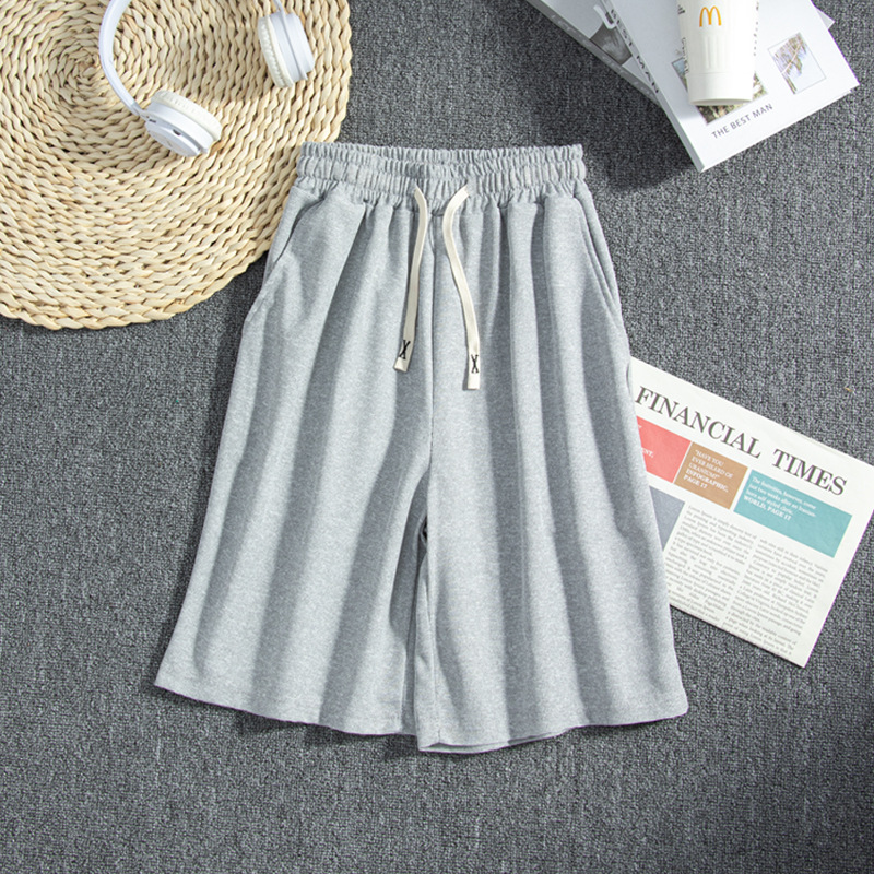 Hombre de verano casual holgado coreano waffle pantalon transpirable universal juvenil retro americano pantalones de cinco puntos