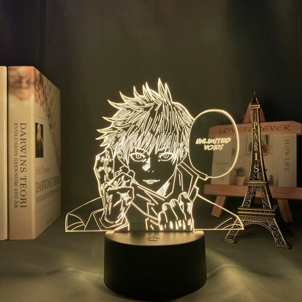 Ночник, акриловый белый Jujutsu Kaisen, 3D, 16 цветов, с пультом