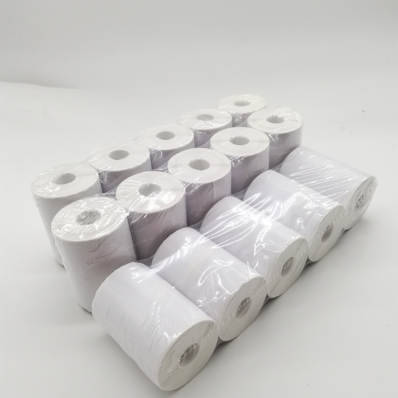 Papel de impresión térmica de tres tipos de papel de impresión de correo expreso Papel de etiqueta de papel 60x40 sin núcleo de rollo Código de barras de papel de etiqueta de almacenamiento