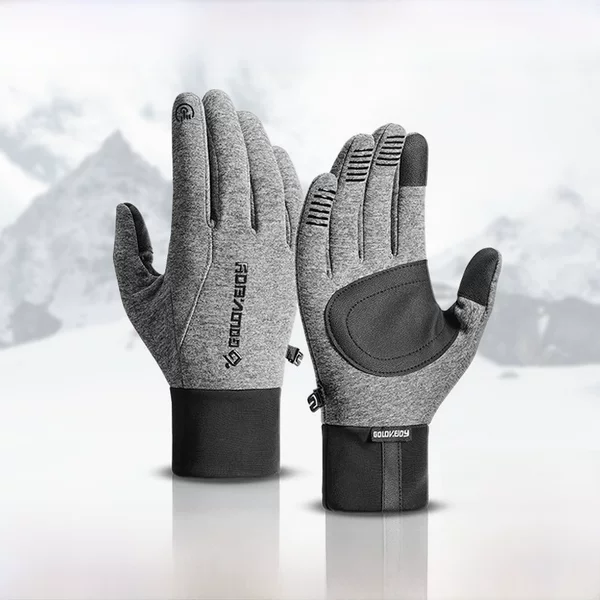 Winter Warm Riding Gloves Outdoor Sports Skiing Cold-proof Touch Screen Fleece-lined Non-slip Electric Motorcycle Gloves for Men