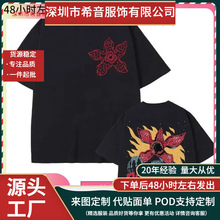 跨境艾迪·曼森T恤食人花怪物图案T恤男女服装哥